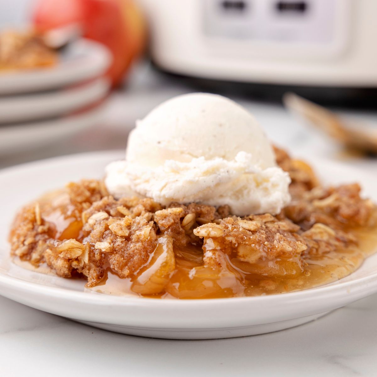 Crockpot Apple Crisp (Canned Apple Pie Filling with Oatmeal) - Together ...