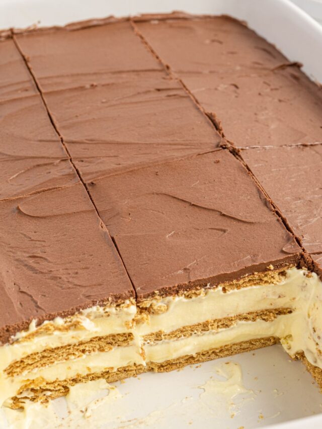 Chocolate Eclair Icebox Cake Together as Family