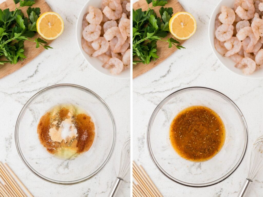 Process images showing how to make this grilled shrimp recipe. 