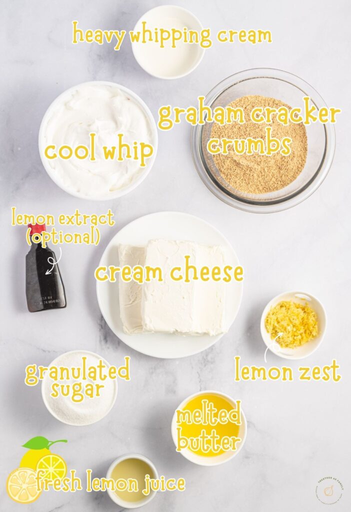 Labeled ingredients for this dessert