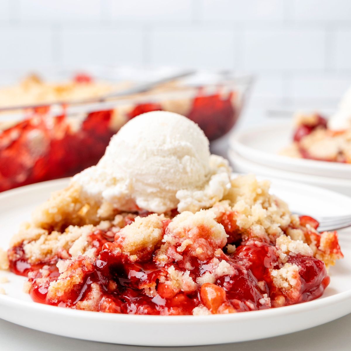 Easy Sugar Cookie Cherry Cobbler - Together as Family