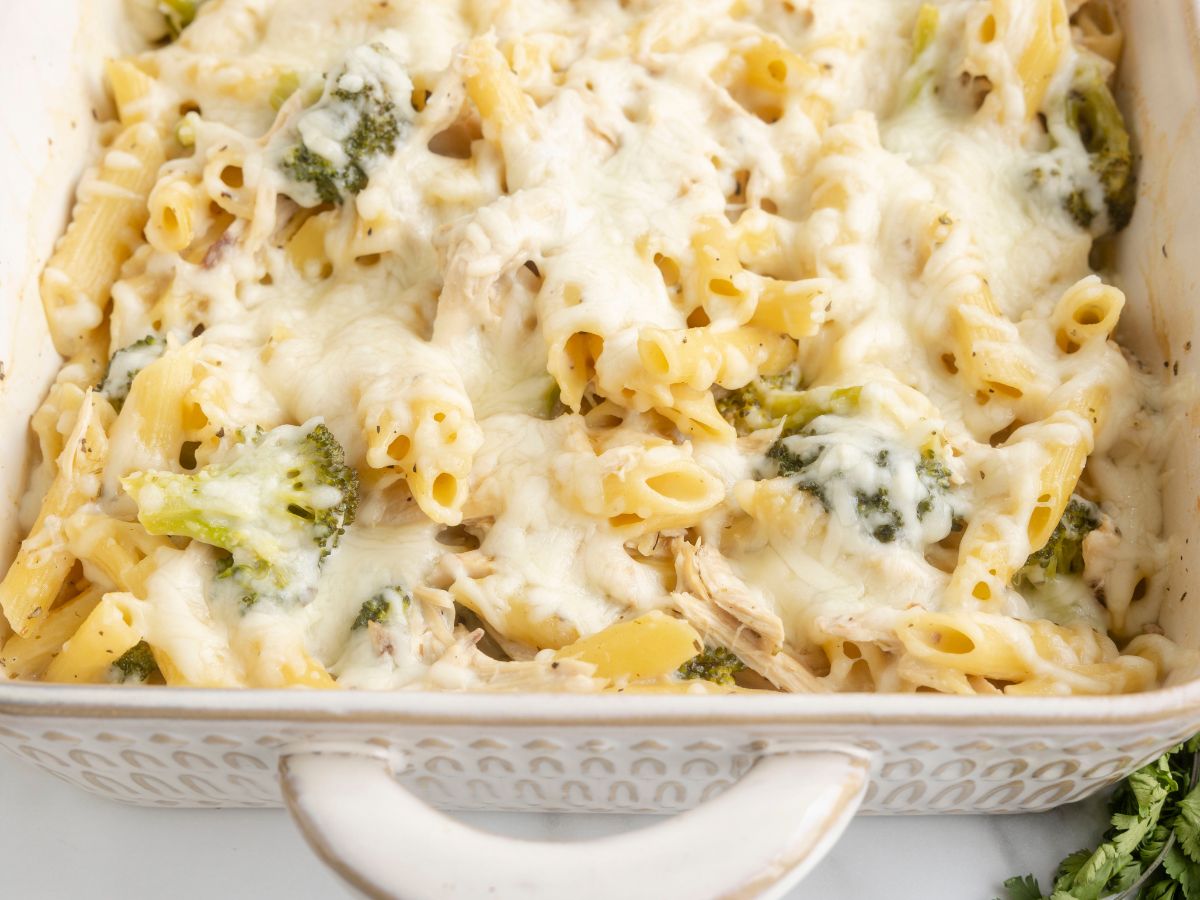 Dump and Bake Chicken Alfredo Casserole Together as Family
