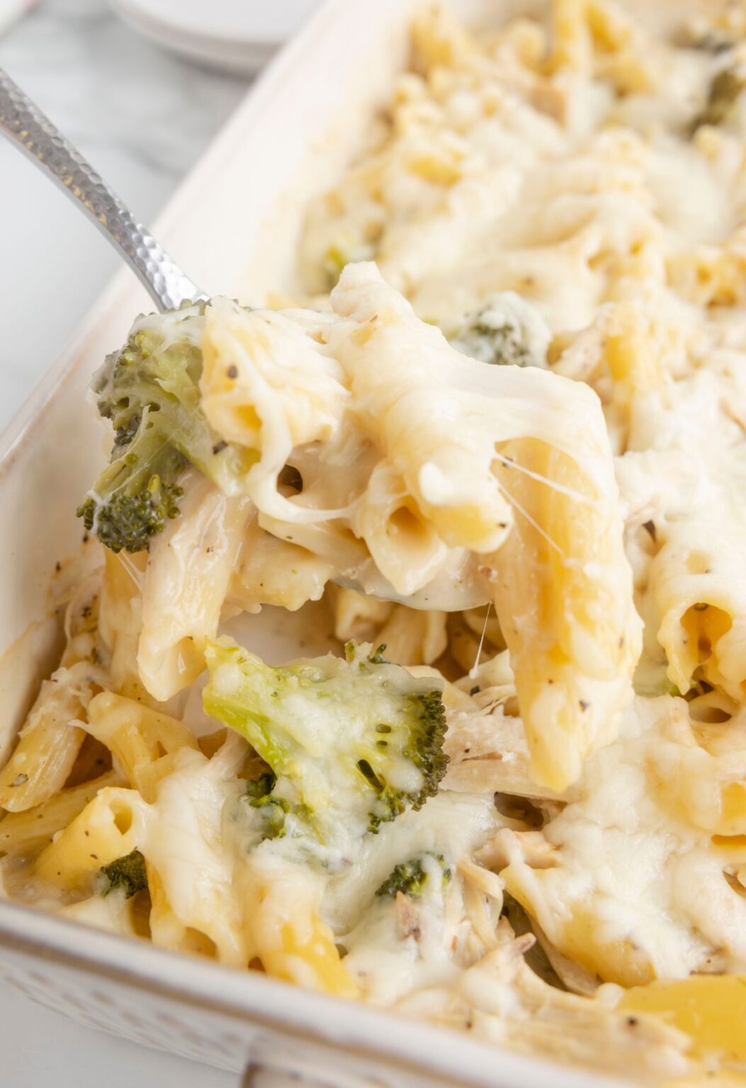 Dump and Bake Chicken Alfredo Casserole - Together as Family