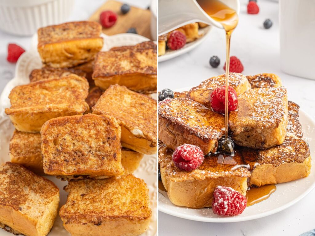 Process photos showing how to make this French toast recipe.