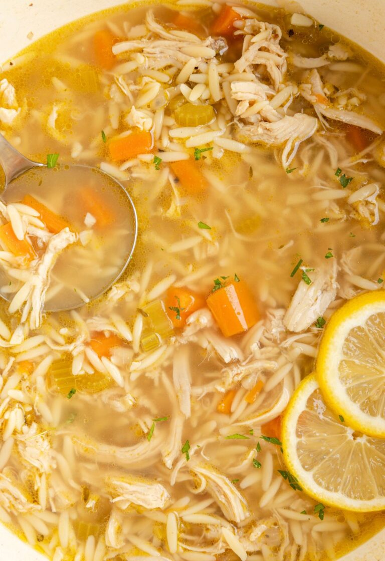 Lemon Chicken Orzo Soup Recipe (Easy One Pot Soup)