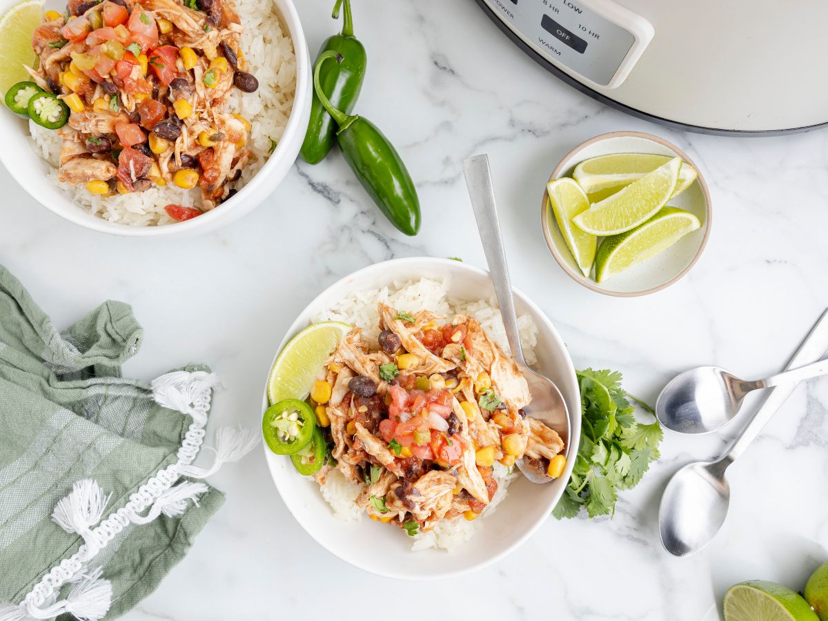 Crockpot Southwest Chicken Burrito Bowls Recipe Together as Family