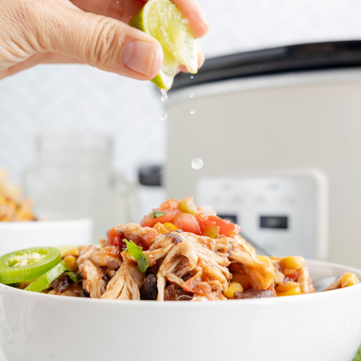 Crockpot Southwest Chicken Burrito Bowls Recipe Together as Family