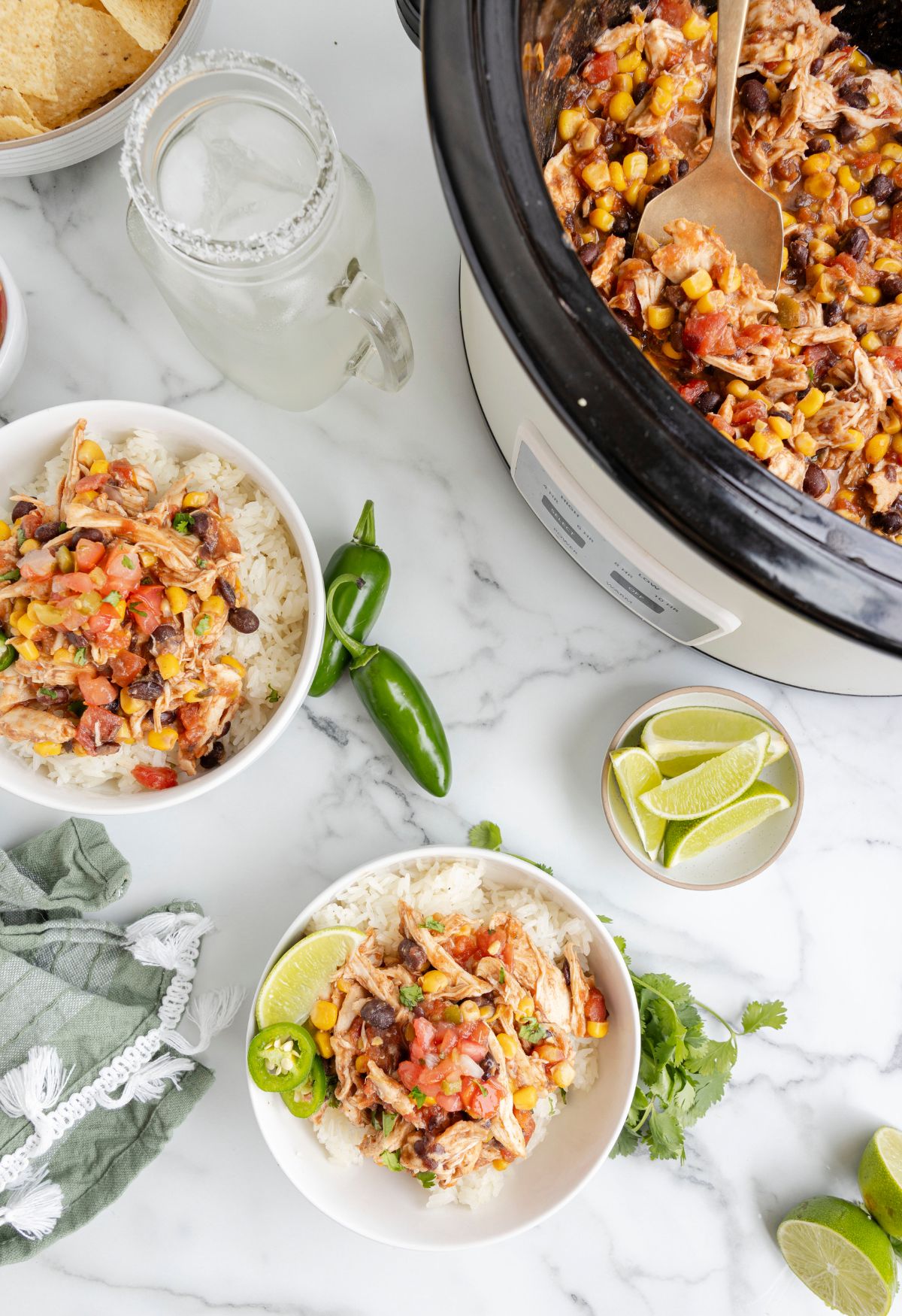 Crockpot Southwest Chicken Burrito Bowls Recipe Together as Family