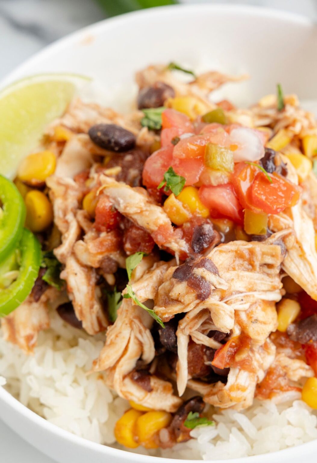 Crockpot Southwest Chicken Burrito Bowls Recipe - Together As Family