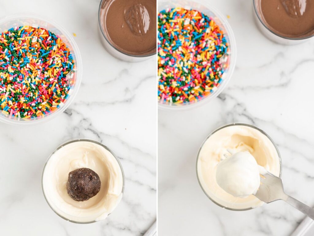How to make cake pops or truffles with cake donut holes.
