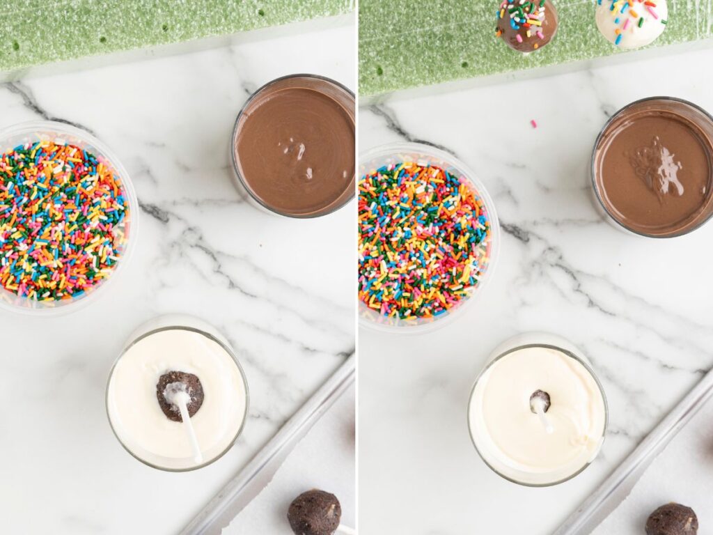 How to make cake pops or truffles with cake donut holes.
