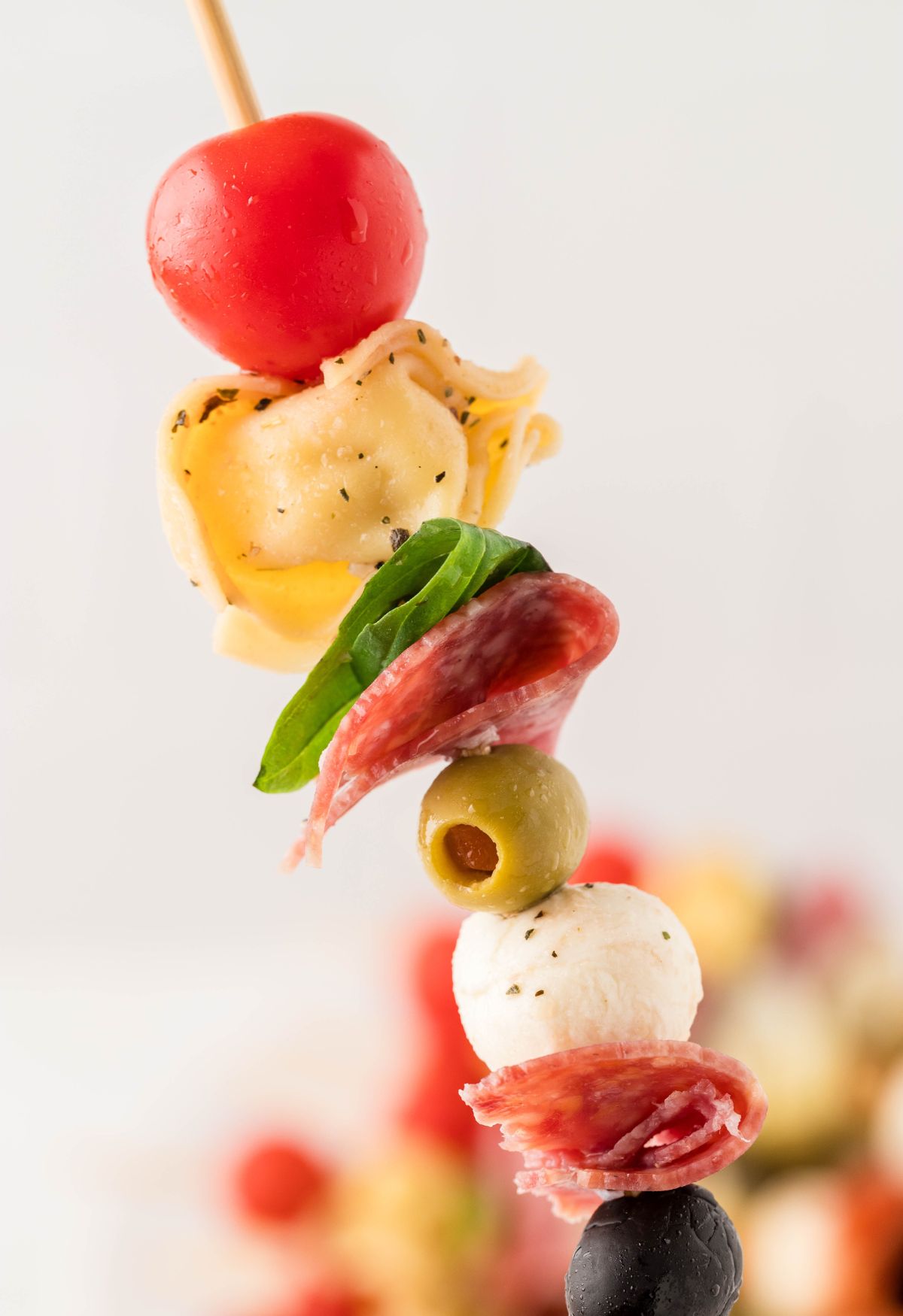 Mini Antipasto Skewers with Tortellini (BEST Appetizer) Together as