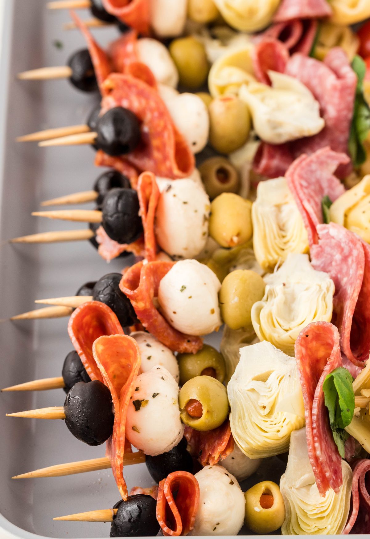 Mini Antipasto Skewers with Tortellini (BEST Appetizer) Together as