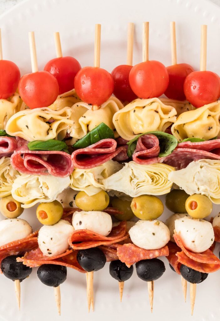 Stack of appetizer skewers