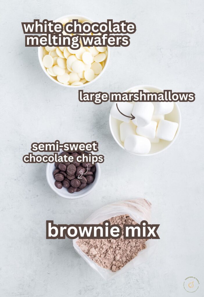 Labeled ingredients for this halloween treat recipe