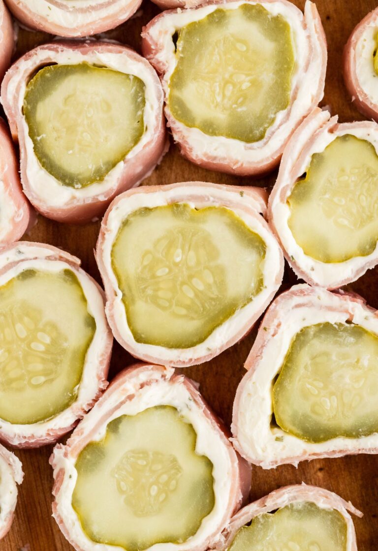 Ham and Pickle Roll Ups with Cream Cheese (Easy Appetizer)