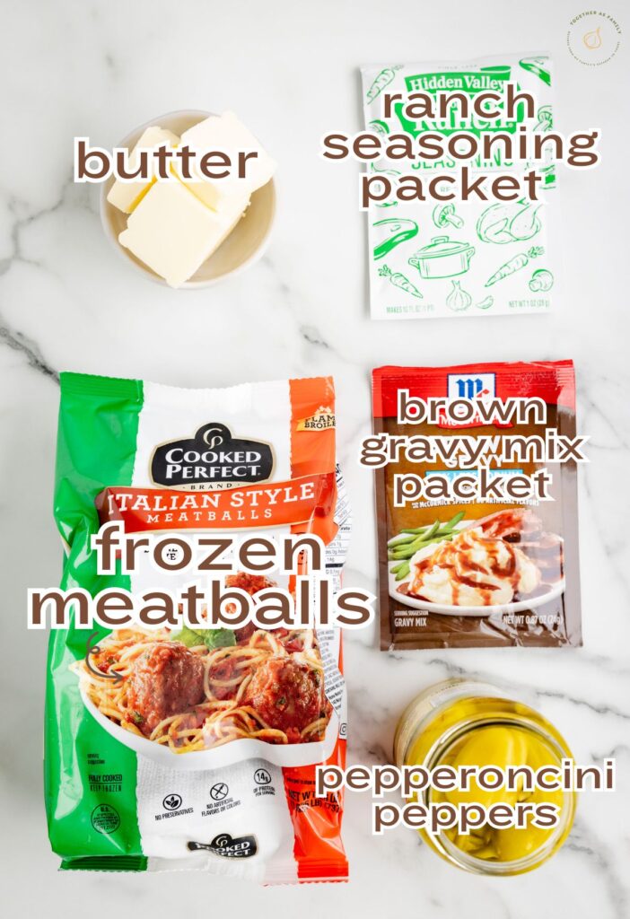 Labeled ingredients for this easy crockpot dinner recipe