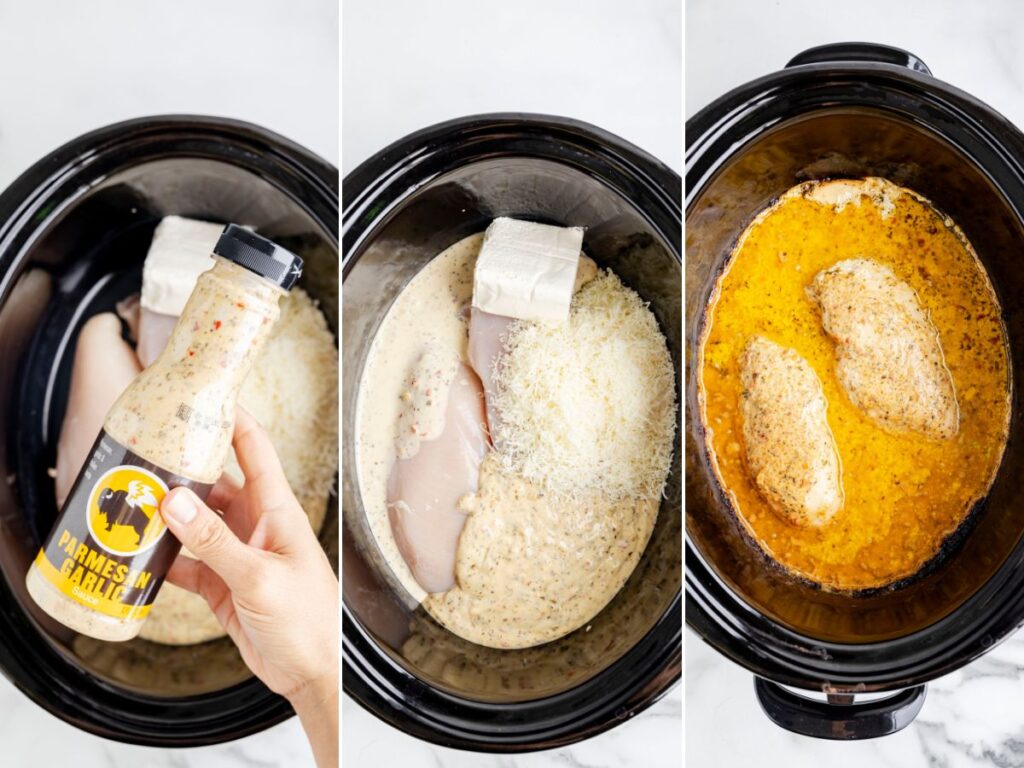 Process images for how to make this crockpot dinner recipe.