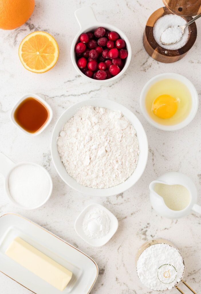 Ingredients on a white background