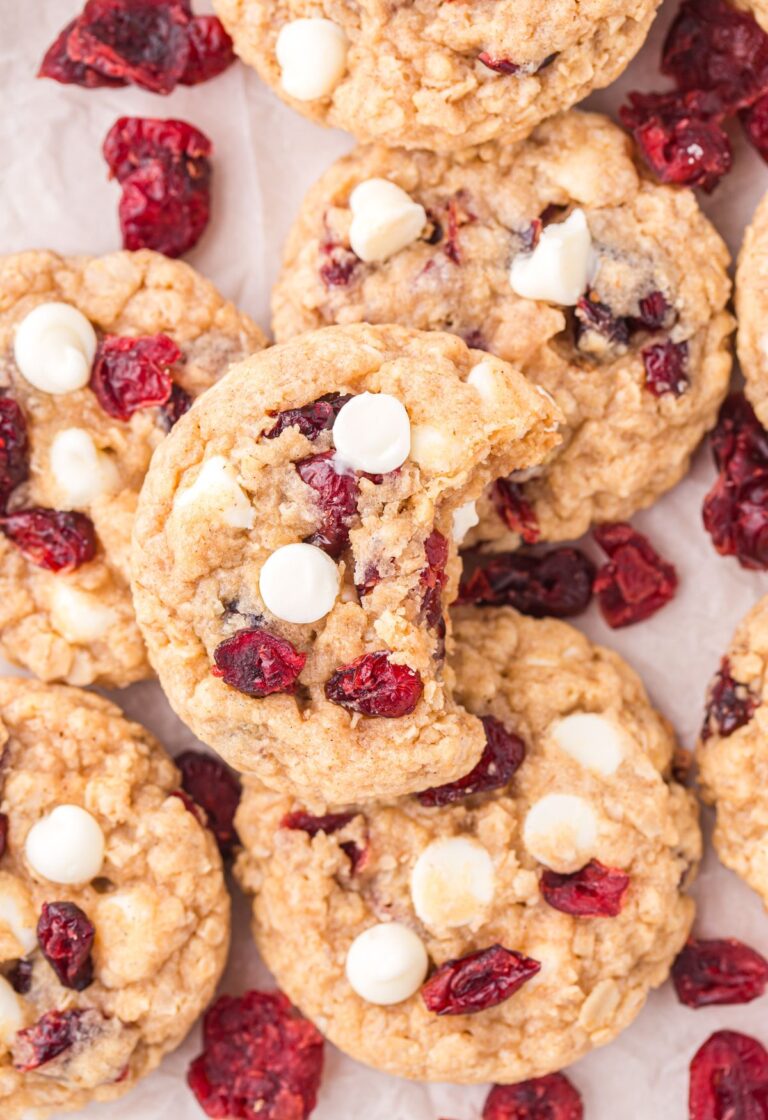 Easy White Chocolate Oatmeal Cranberry Cookies