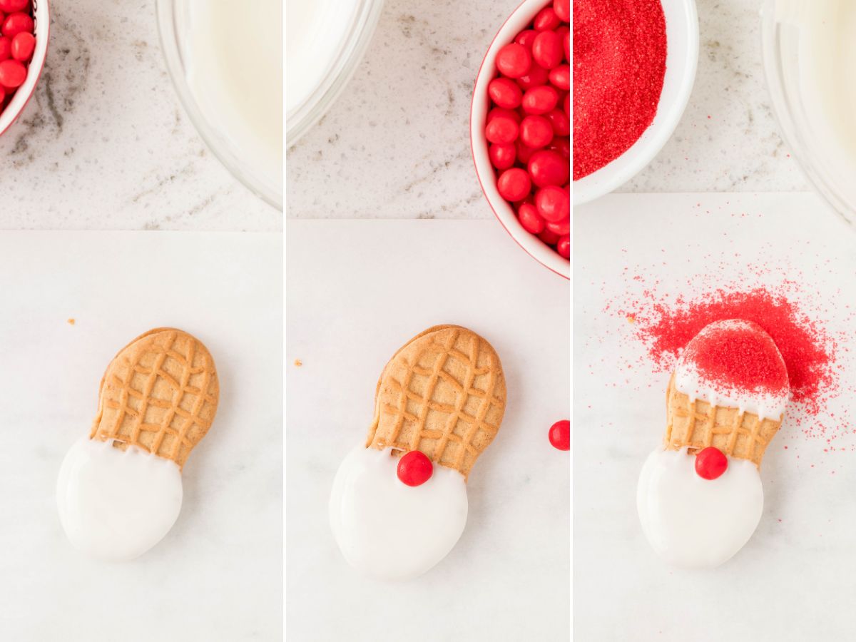 Easy Santa Claus Cookies (Made With Nutter Butter Cookies) Together