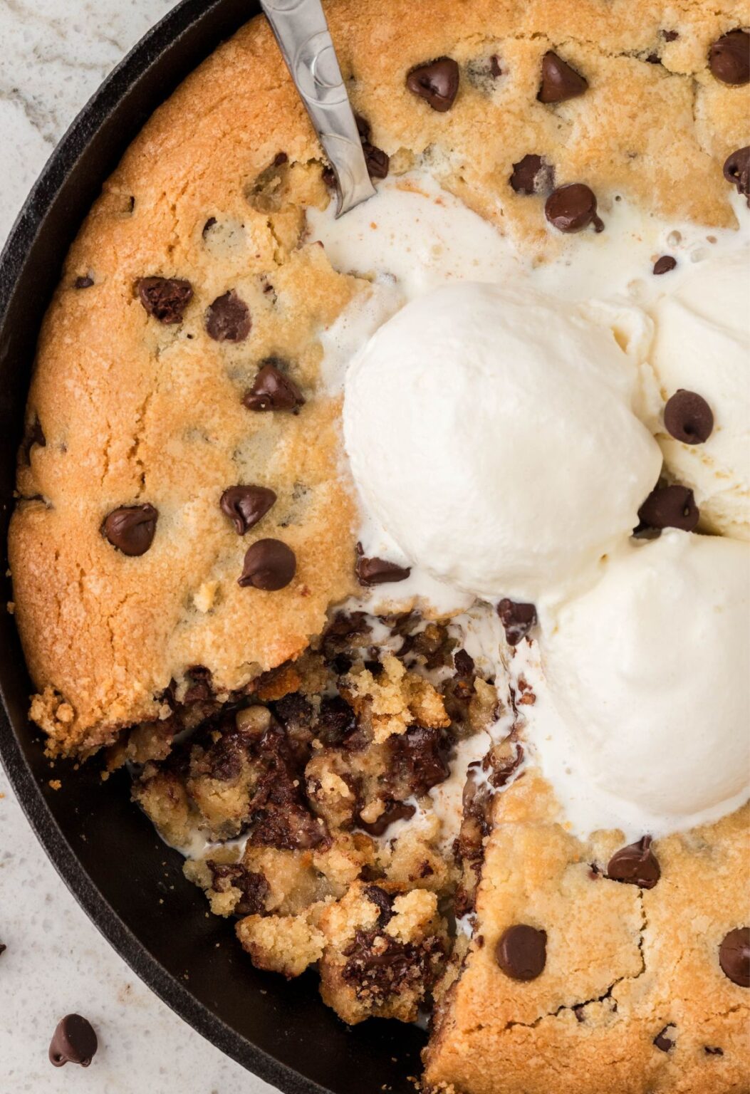 Chocolate Chip Cookie Skillet (Pizookie Recipe) Together as Family