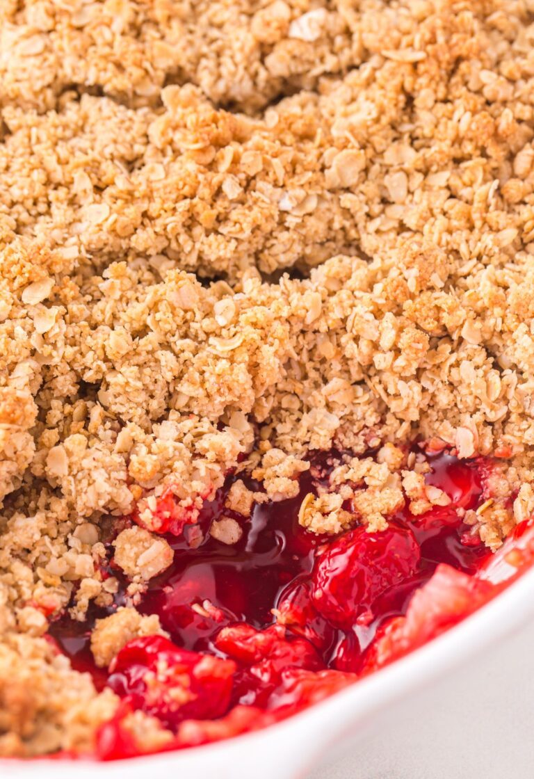 Easy Strawberry Crumble (Oatmeal Cookie Crisp Topping)