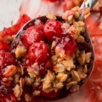hero shots for this warm fruit crisp recipe