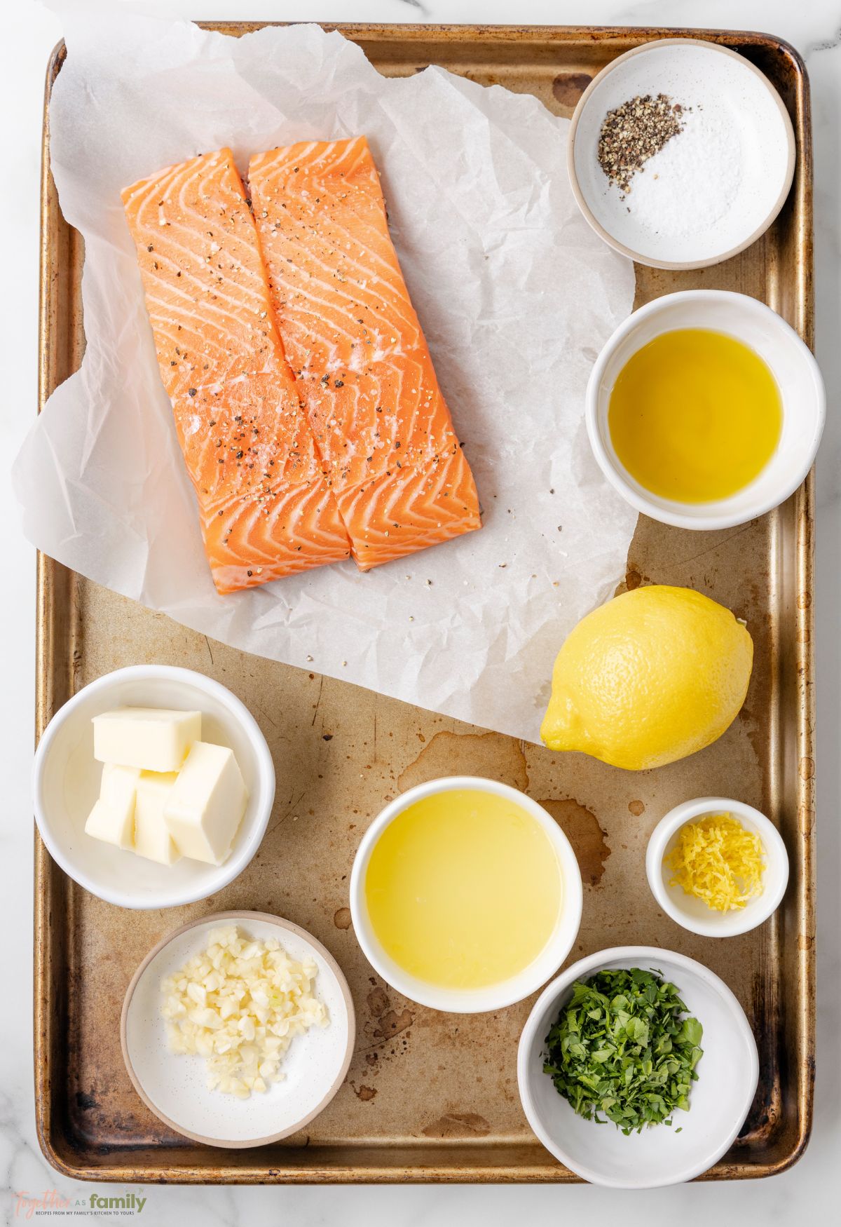 Pan Seared Salmon (Lemon Garlic Butter Sauce) Together as Family