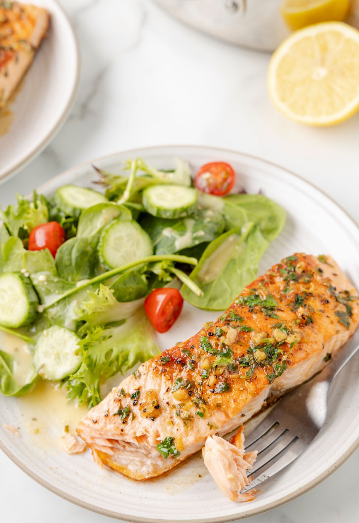 Pan Seared Salmon (Lemon Garlic Butter Sauce) Together as Family