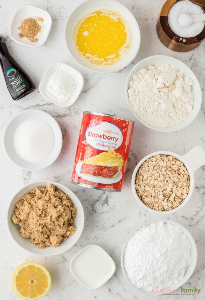 Ingredients on a white background for this recipe