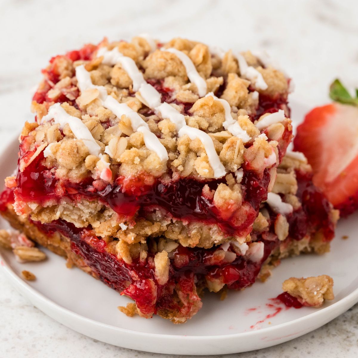 Strawberry Oatmeal Crumble Bars - Together as Family