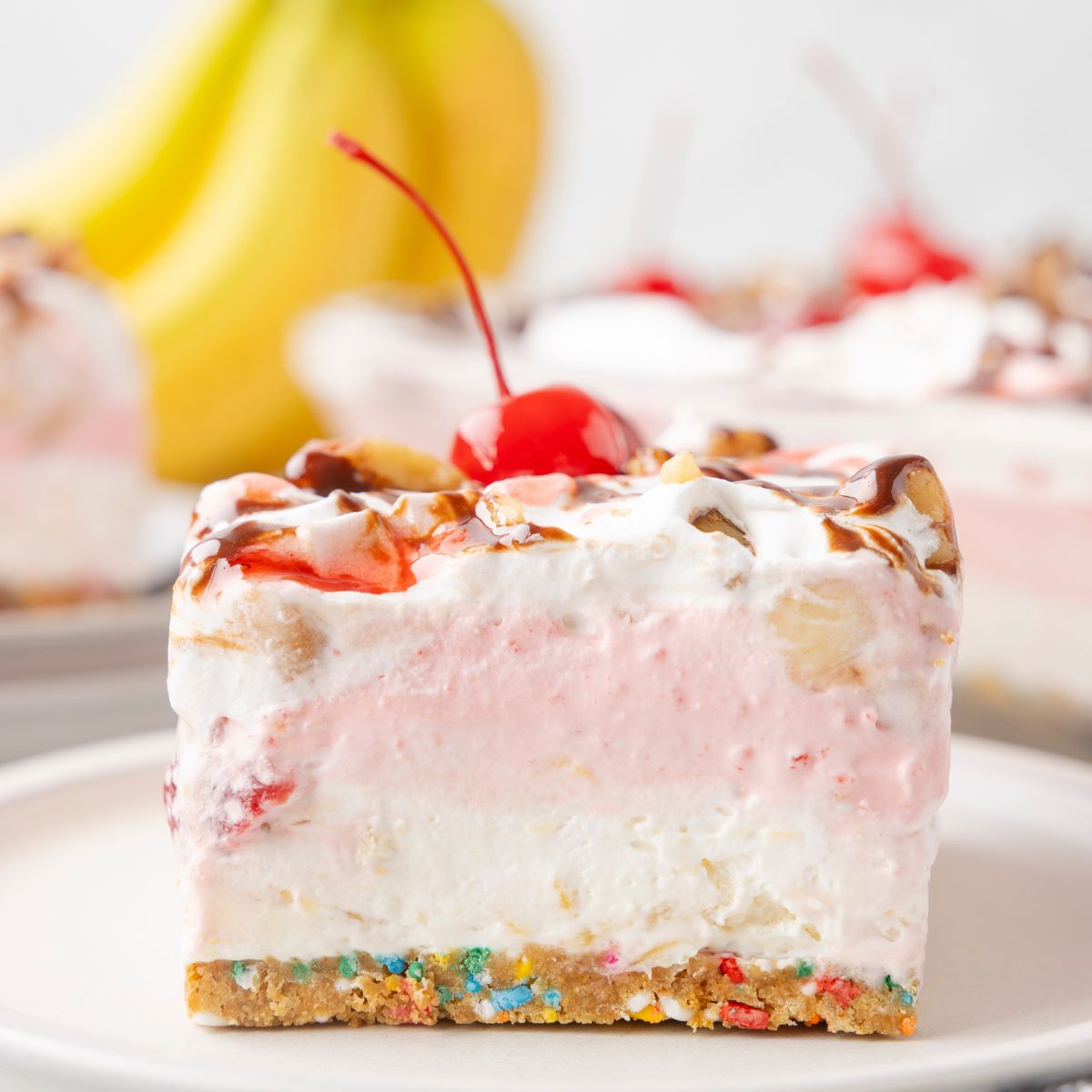 Banana Split Lush Dessert (Banana Split Lasagna) - Together as Family
