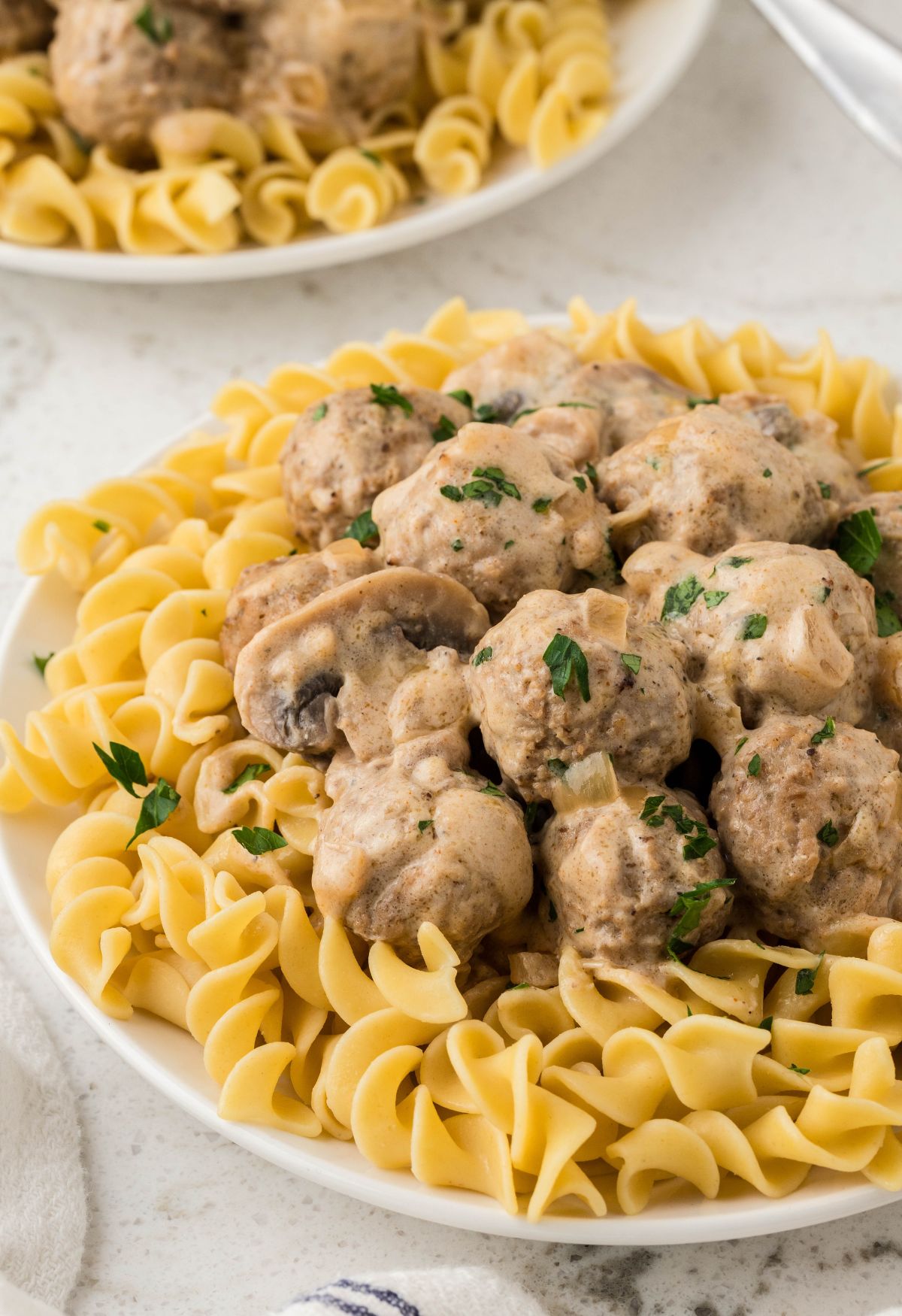 Crockpot Meatball Stroganoff - Together as Family