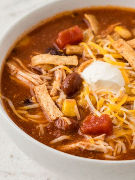 Bowl of chicken chili