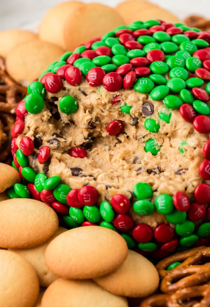 Cookie dough cheeseball for christmas