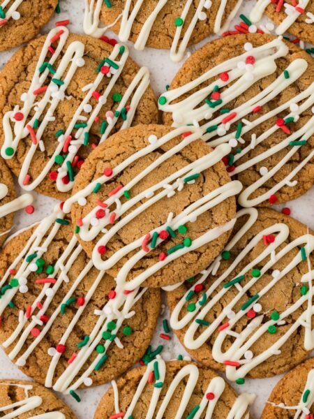 hero shot of the baked and glazed ginger doodle cookies