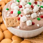 Dessert dip in a bowl with dippers