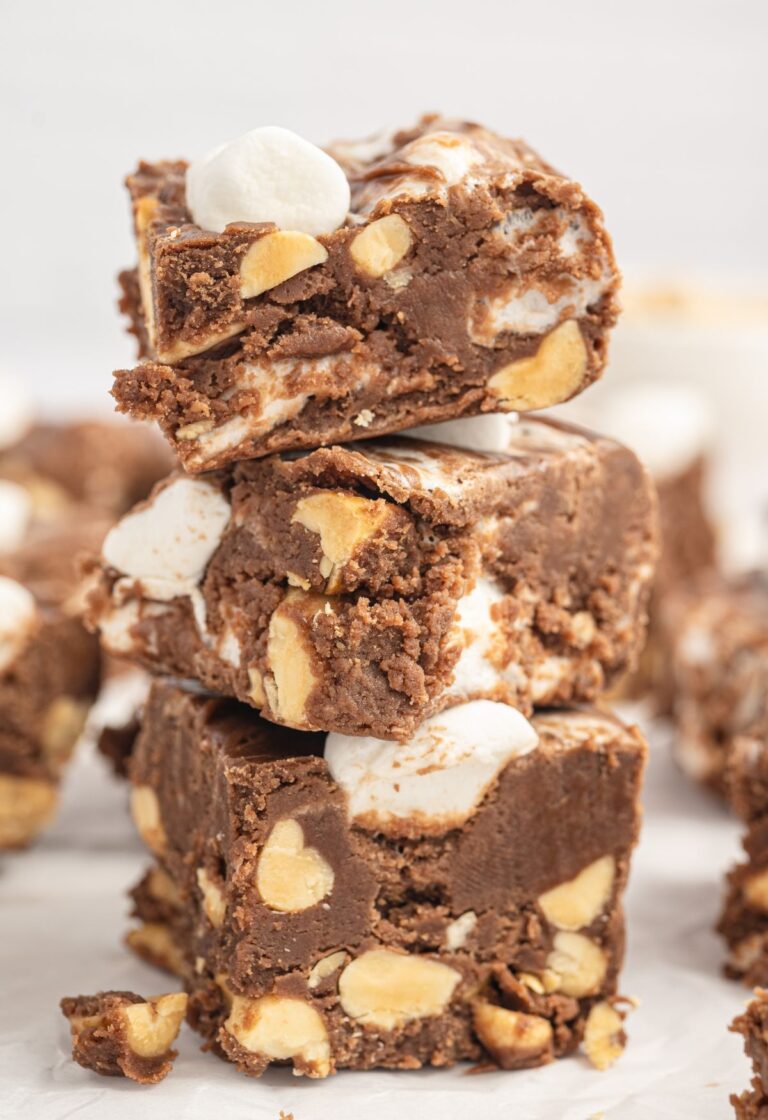 Stack of three pieces of fudge