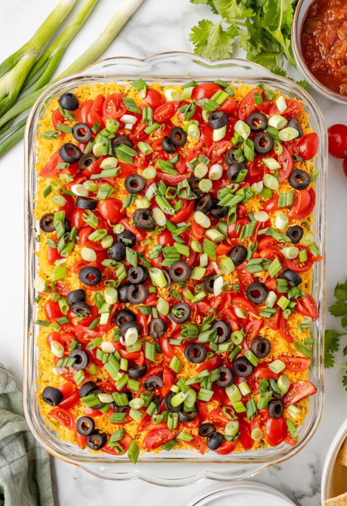 Overhead pic of the taco dip