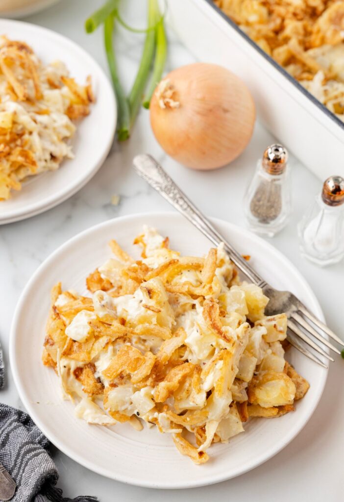 Hero shot for the French onion chicken casserole