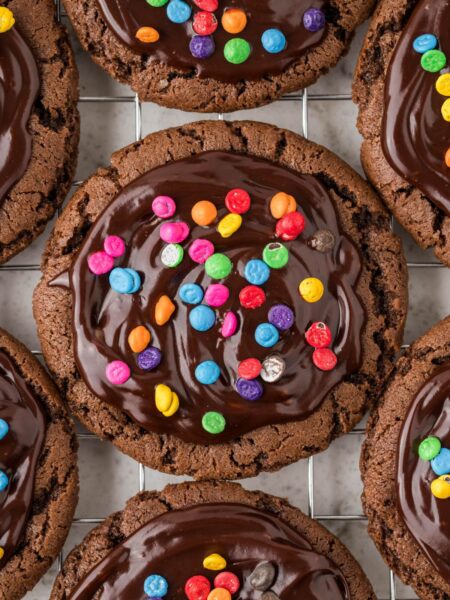 Overhead pic of the cosmic cookies with rainbow sprinkles.