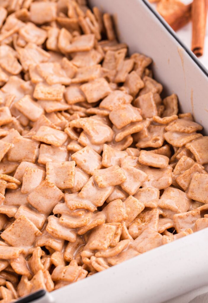 Pan of marshmallow cereal bars