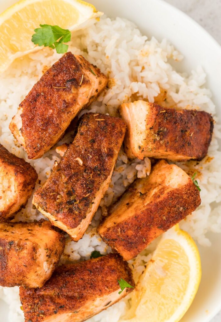 hero shot of the salmon bites
