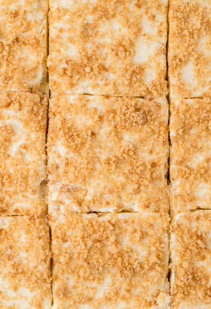 Close up top view of the dessert