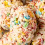 Close up of the prepared ready to eat crispy treats that look like an easter egg.