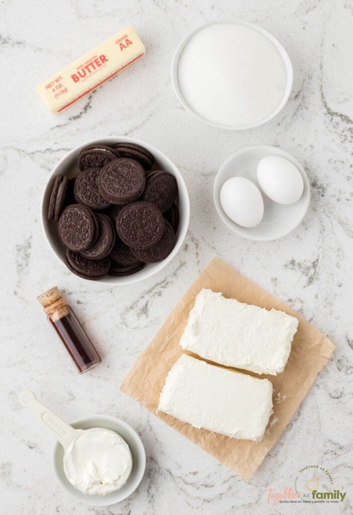 Ingredients For Oreo cheesecake bars