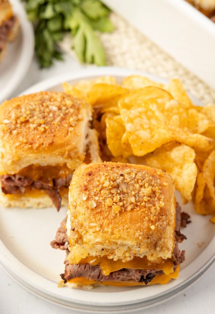 Sliders on a white plate