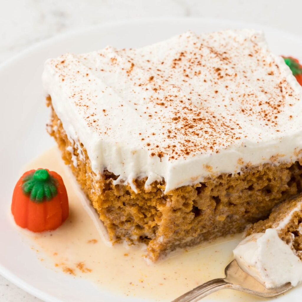Hero image of the pumpkin tres leches cake.