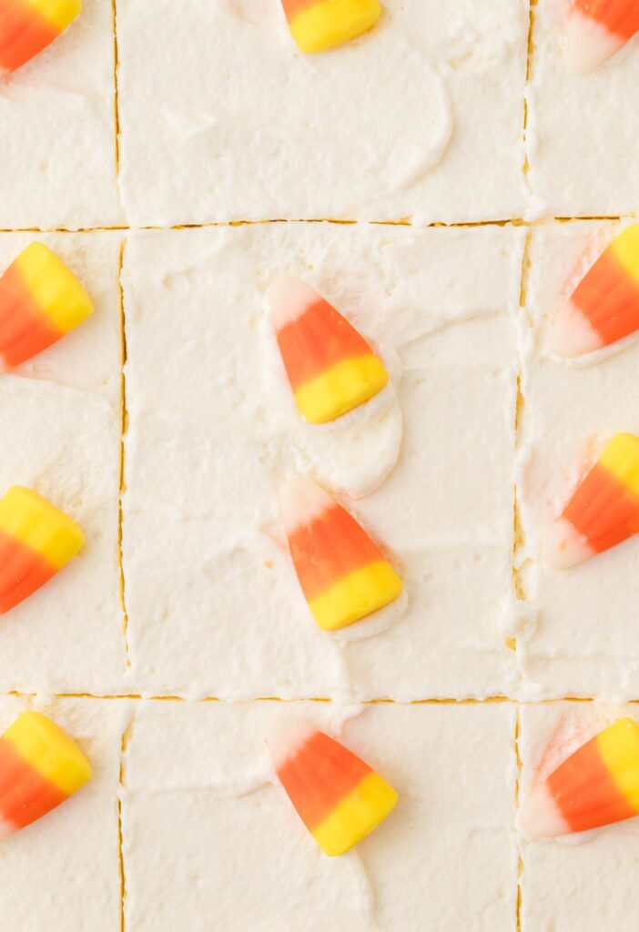 Up close of the top of the lush dessert